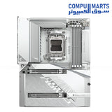 GIGABYTE B850 AORUS STEALTH ICE – White AM5 ATX motherboard – DDR5 up to 8200MT/s – PCIe 5.0 x16 – Wi‑Fi 7 & 5 GbE LAN – 4× M.2 SSD slots
