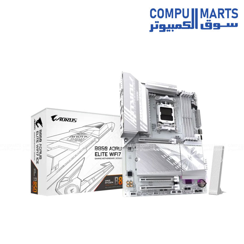 Gigabyte B850 AORUS ELITE WIFI7 ICE AMD Socket AM5 AMD Ryzen 9000 8000 7000 Series Support DDR5 8200(O.C) ATX Motherboard AMD B850 Chipset WiFi 7 RTL8922AE Bluetooth 5.4 2.5GbE LAN