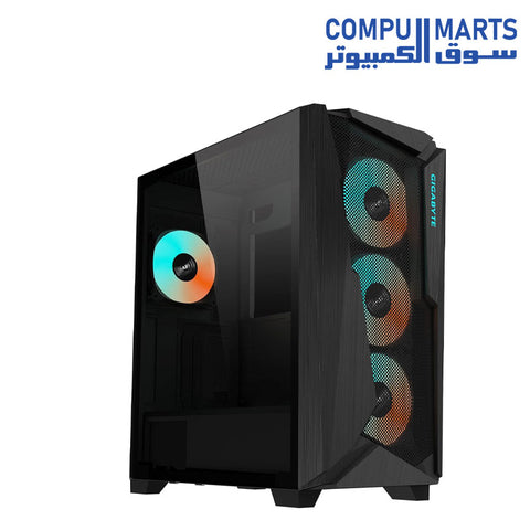 GIGABYTE C301 Glass - Mid Tower PC Gaming Case, Tempered Glass, USB Type-C, 4X ARBG Fans Included (GB-C301GW)