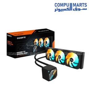 GIGABYTE GME 360 Gaming 360 CPU Liquid Cooler with 360mm aluminum radiator, 4500 RPM pump, 3x120mm ARGB fans and Intel 1851 AMD AM5 socket support in Egypt