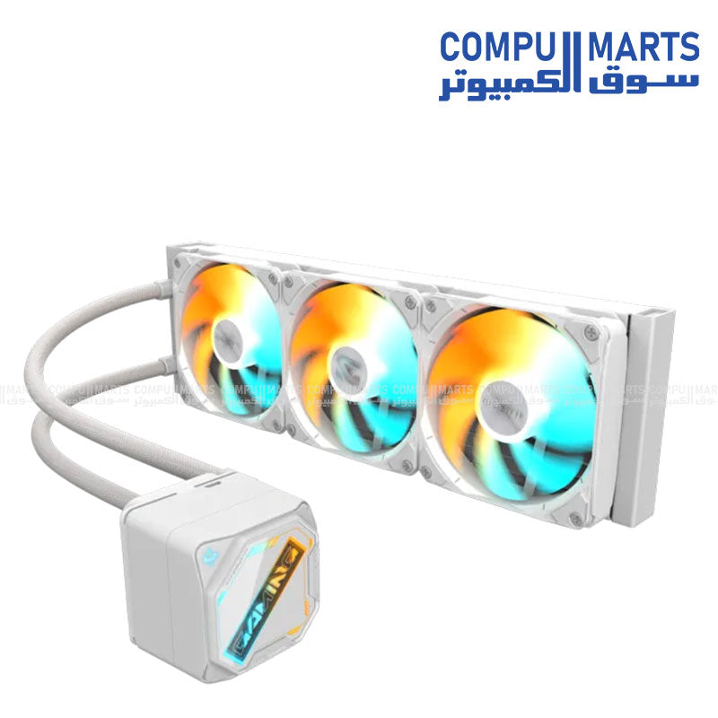 GME 360 Gaming 360 cooler supporting Intel 1700 1851 115X 1200 and AMD AM5 AM4 platforms with fan speeds up to 2200 RPM