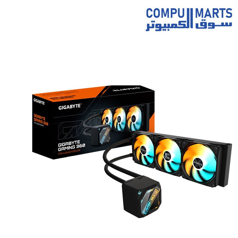 GIGABYTE GME 360 Gaming 360 CPU Liquid Cooler 360mm Aluminum Radiator 4500 RPM Pump 3x120mm ARGB Fans Intel 1851 AMD AM5 - BLACK