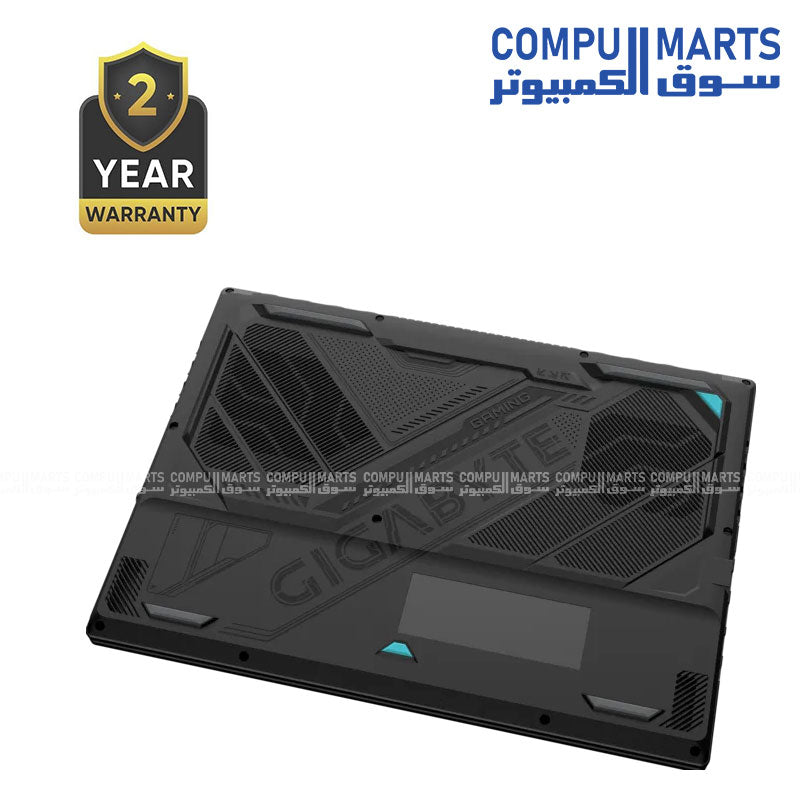 Left and right side I/O ports layout of GIGABYTE Gaming A16 CWH gaming laptop sold at Compumarts