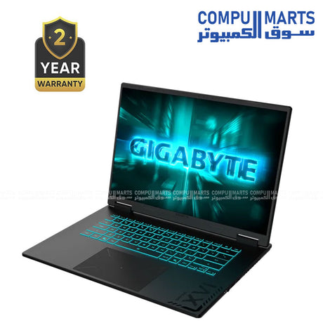 Gigabyte A16 CWH gaming laptop featuring a 16 inch 165Hz WUXGA display and Black Steel chassis