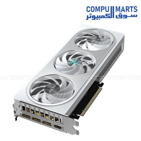 GIGABYTE GeForce RTX 5060 Ti AERO OC 16GB blower-style single‑fan graphics card on white background
