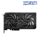 GIGABYTE GeForce RTX 4060 AERO OC 8GB blower‑style single‑fan graphics card on white background
