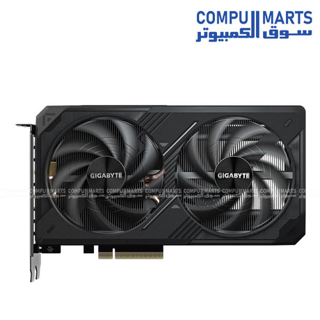 GIGABYTE GeForce RTX 4060 AERO OC 8GB blower‑style single‑fan graphics card on white background
