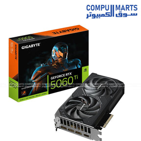 GIGABYTE GeForce RTX 4060 AERO OC 8GB blower‑style single‑fan graphics card on white background
