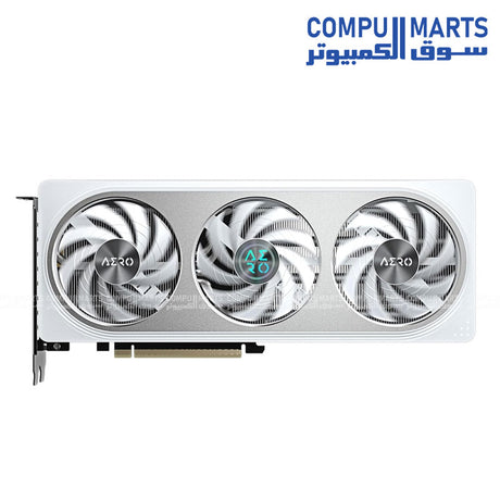 GIGABYTE GeForce RTX 5060 AERO OC 8GB blower-style single-fan PCIe 5.0 graphics card on white background
