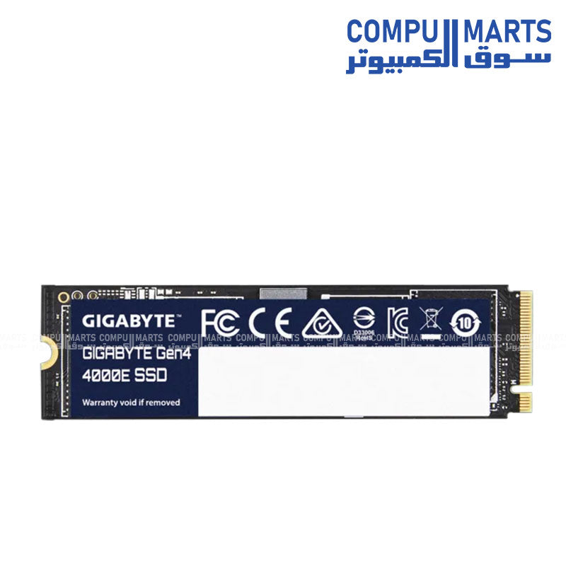 GIGABYTE Gen4 4000E solid state drive with up to 3900MB/s write speed and NVMe 1.4 support available through Compumarts