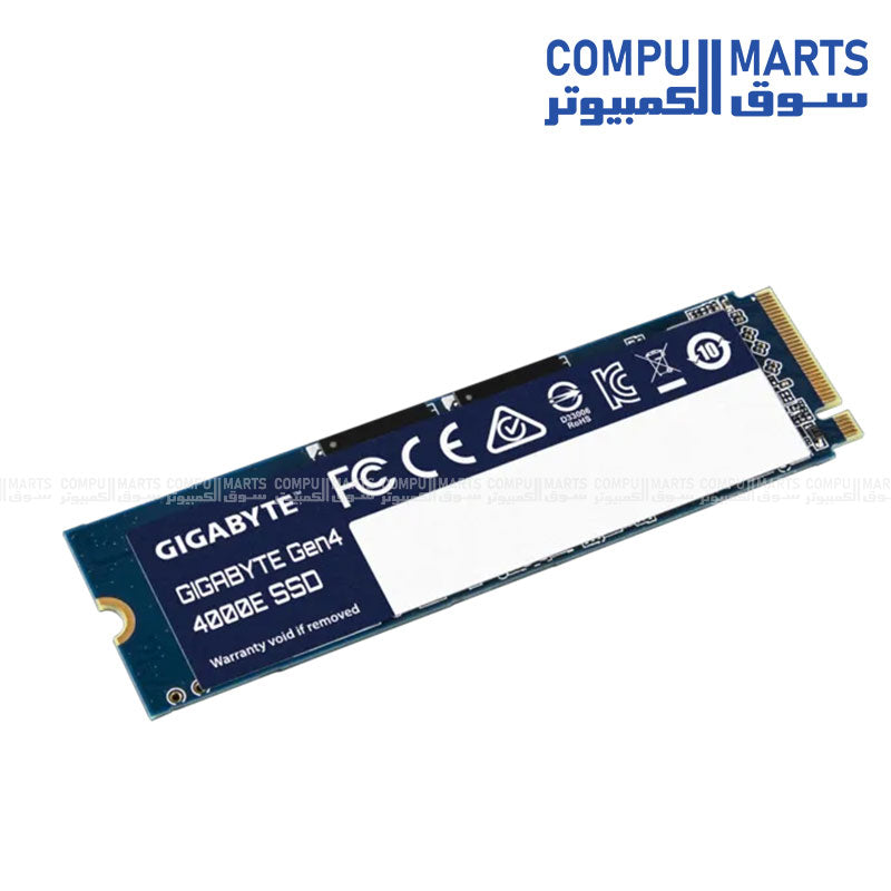 GIGABYTE Gen4 4000E internal SSD specification highlighting 500GB capacity and M.2 2280 form factor for SSD Egypt searches