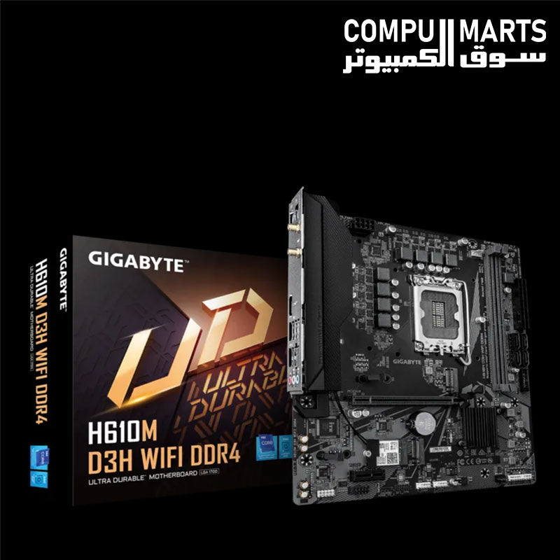 GIGABYTE H610M D3H WIFI DDR4 Micro ATX motherboard with Intel H610 Express chipset