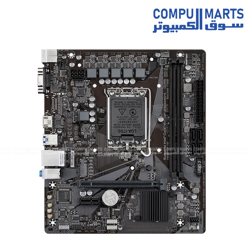 Gigabyte H610M H V2 DDR5 LGA1700 Micro ATX motherboard with PCIe 4.0 M.2 HDMI 2.1