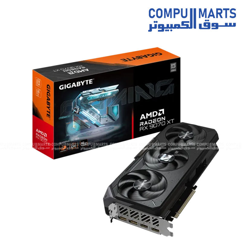 GIGABYTE Radeon RX 9070 XT Gaming OC 16GB GDDR6 graphics card PCIe 5.0 high performance GPU
