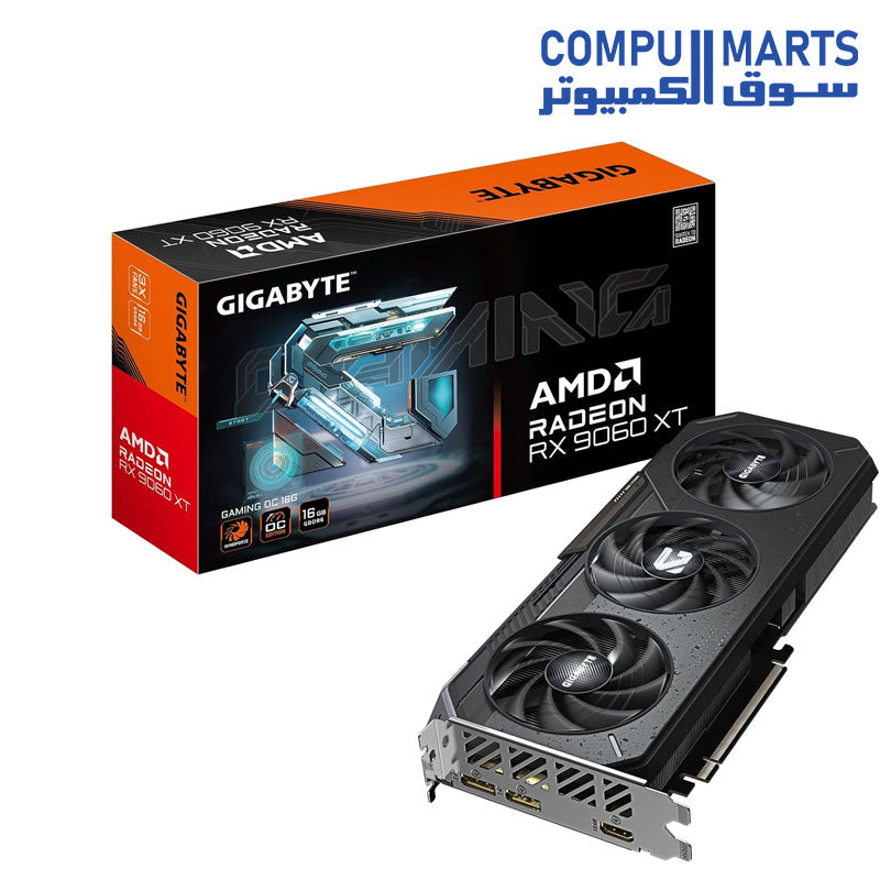 GIGABYTE Radeon RX 9060 XT Gaming OC 8G-16GD Graphics Card, PCIe 5.0, 16GB GDDR6, GV-R9060XTGAMING OC-16GD Video Card - GV-R9060XTGAMING OC-16GD