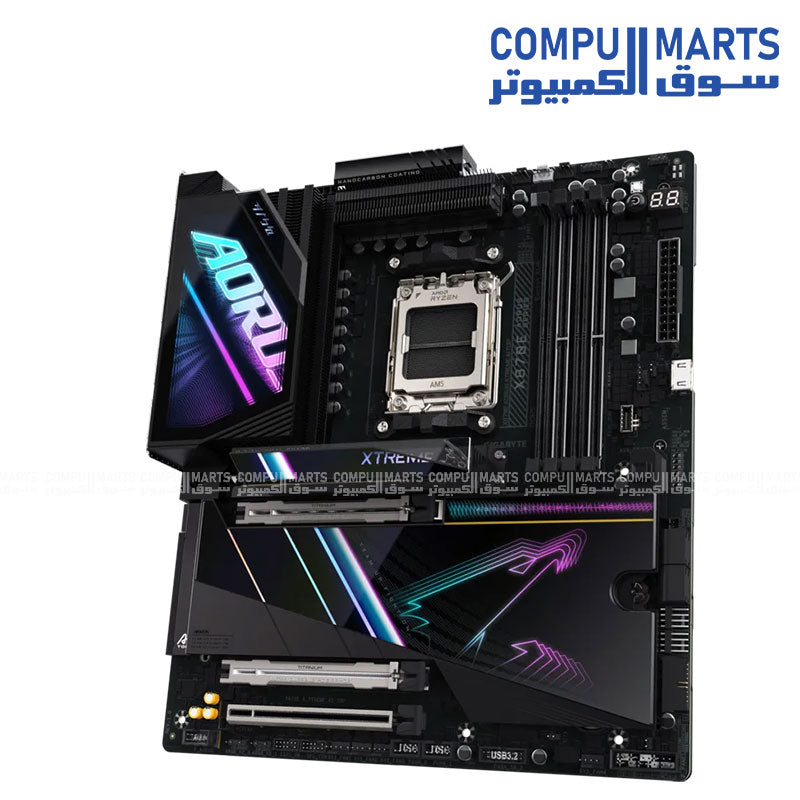 GIGABYTE E-ATX motherboard featuring DDR5 support up to 8800 MT/s OC, dual 10GbE LAN and four M.2 slots