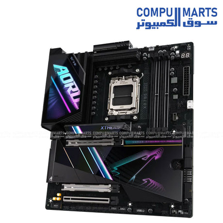 GIGABYTE E-ATX motherboard featuring DDR5 support up to 8800 MT/s OC, dual 10GbE LAN and four M.2 slots