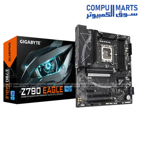 GIGABYTE Z790 EAGLE AX rev.1.0 – DDR5 Overclocking up to 7600+ MT/s – PCIe 5.0 x16 – Wi‑Fi 6E + Bluetooth 5.3 – 2.5GbE LAN – USB‑C 10 Gb/s
