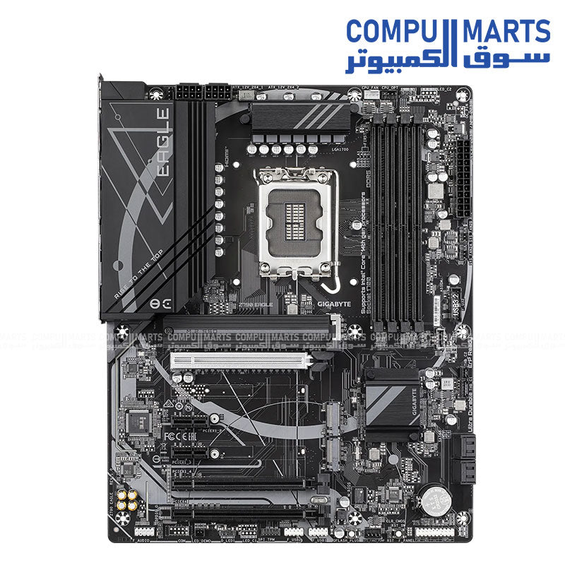 GIGABYTE Z790 EAGLE AX rev.1.0 – DDR5 Overclocking up to 7600+ MT/s – PCIe 5.0 x16 – Wi‑Fi 6E + Bluetooth 5.3 – 2.5GbE LAN – USB‑C 10 Gb/s

