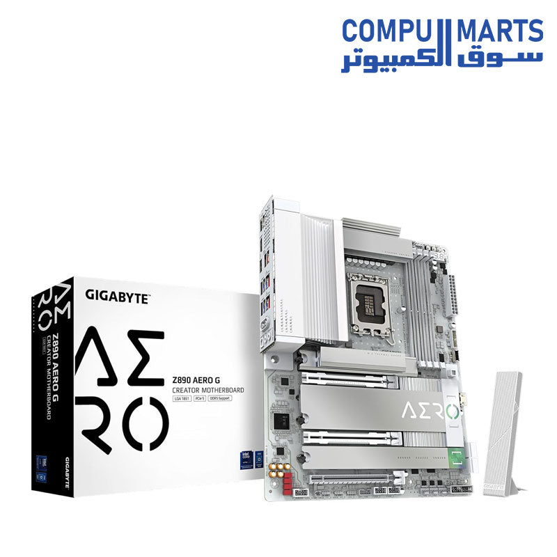 GIGABYTE Z890 AERO G Intel LGA 1851, ATX, 4xDDR5, 5xM.2, PCIe 5.0, WIFI7, Dual 2.5Gbe LAN Motherboard