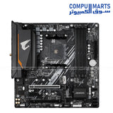 GIGABYTE B550M AORUS ELITE AX Micro ATX motherboard with dual M.2 slots and DDR4 memory support from Compumarts