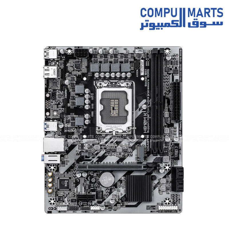 GIGABYTE H810M-K Micro ATX motherboard with LGA1851, DDR5 memory support and PCIe 4.0 available in Egypt.