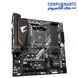 Motherboard featuring PCIe 4.0 x16, HDMI 2.1, DVI-D, Gigabit LAN, and Bluetooth 5.3 for desktop PC builds
