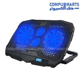 Gigamax Plus 2020 4-fan laptop cooling pad with LCD display