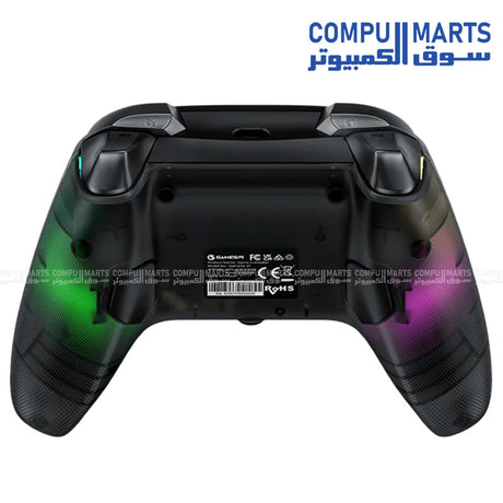 GameSir Kaleid controller with transparent design, RGB lighting, hair trigger mode, and four distinct motors.