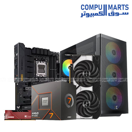 Gaming PC with Ryzen 7 8700F and RTX graphics options.