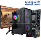 "Gaming PC Build with AMD Ryzen 5 5650G, 16GB RAM, 240GB SSD, MSI B450M-A PRO MAX II, Xigmatek Sky Wave Case, and Dahua 24-inch 180Hz Curved Monitor – Egypt"