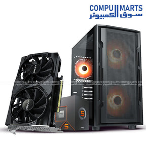 Gaming PC Build – AMD Ryzen 5 8400F, PNY RTX 5060 8GB GDDR7, 16GB DDR5 5600MHz RAM, Lexar NM620 256GB NVMe SSD, Cougar Uniface Mini RGB Case with STC600 PSU – High Performance Gaming Desktop in Egypt
