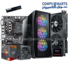 Gaming PC Bundle – Ryzen 5 4500, MSI A520M, 16GB DDR4, 240GB SSD, Antec NX360 ARGB, RTX 3060 or RTX 3050 – Egypt
