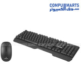 Gamma K-525 Wireless Keyboard + Mouse Combo English & Arabic