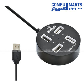 Gamma P-1703 4-Port High-Speed USB Hub – Compact White Design with 2TB Storage Support