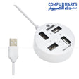 Gamma P-1703 4-Port High-Speed USB Hub – Compact White Design with 2TB Storage Support