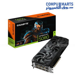 GIGABYTE GeForce RTX 5080 WINDFORCE OC 16GB – Triple Fan – GV-N5080WF3OC-16GD

