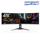 Gigabyte- AORUS- CO49DQ -49-inch -QD-OLED -Ultra-Wide -Curved Gaming -Monitor, 5120x1440 -DQHD, 144Hz, 0.03ms, HDR Display