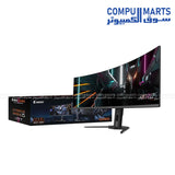 Gigabyte- AORUS- CO49DQ -49-inch -QD-OLED -Ultra-Wide -Curved Gaming -Monitor, 5120x1440 -DQHD, 144Hz, 0.03ms, HDR Display
