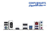 Micro ATX motherboard with Intel Wi-Fi 6E AX210 wireless module and Bluetooth 5.3 connectivity supporting modern desktop networking standards