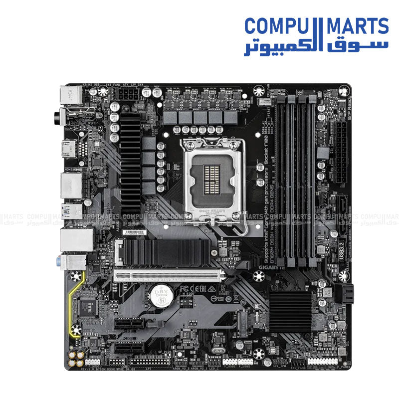 Intel B760 motherboard Egypt offering DDR4 DIMM support up to 128GB dual channel architecture and PCIe 5.0 x16 graphics slot integration