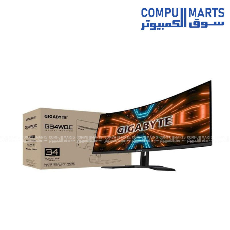 Gigabyte G34WQC 34" Curved Gaming Monitor 144Hz 1ms WQHD 3440x1440 VA
