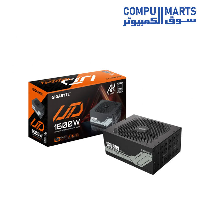 Gigabyte UD1600PM PG5 1600W 80PLUS Platinum ATX 3.1 and PCIe Gen 5.0 ready Japanese capacitors, Fully modular