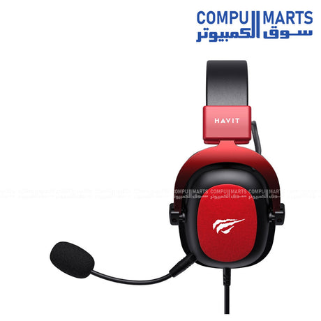 GameNote H2002D Gaming Headset Black & Red – Side View