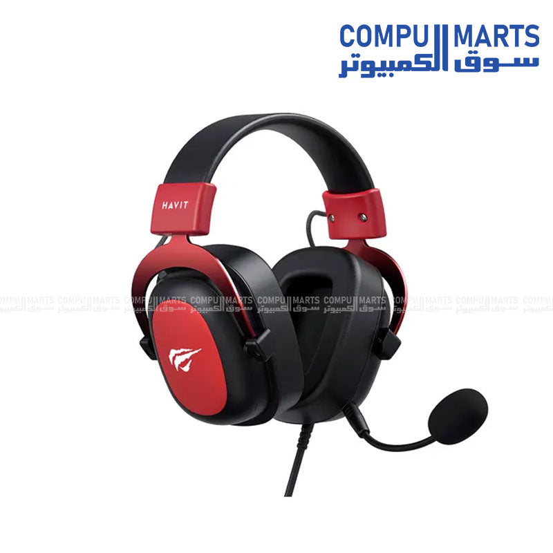 GameNote H2002D Gaming Headset Black & Red – Front View