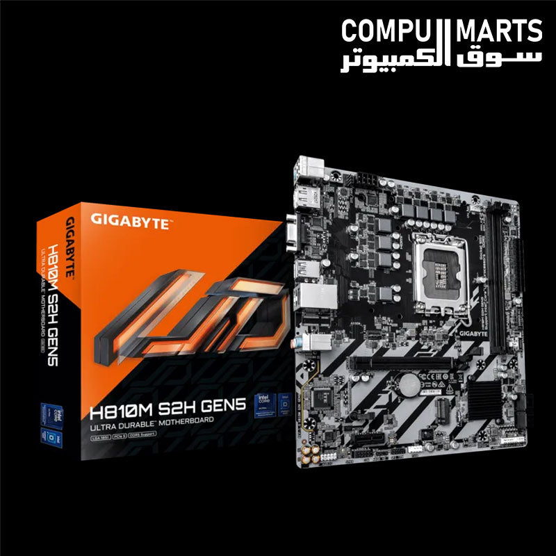 GIGABYTE H810M S2H GEN5 Micro-ATX motherboard front view