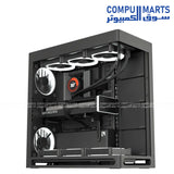HAVN HS 420 mid‑tower PC case in white, dual‑chamber design with panoramic UniSheet tempered glass and SimpliCable cable management
