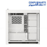 HAVN HS 420 mid‑tower PC case in white, dual‑chamber design with panoramic UniSheet tempered glass and SimpliCable cable management
