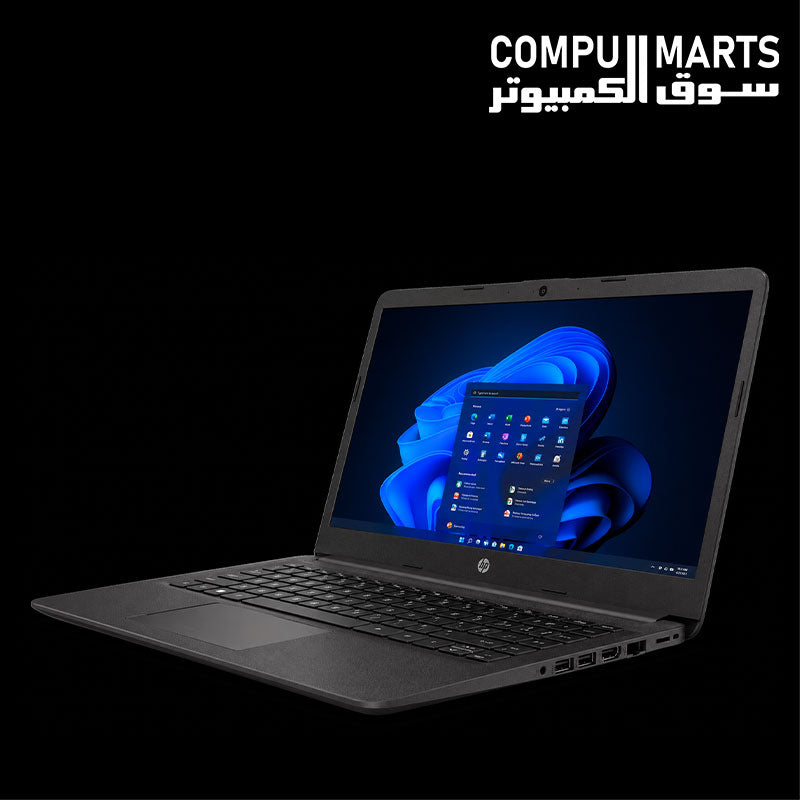 HP 240 G9 black laptop with 14-inch HD display