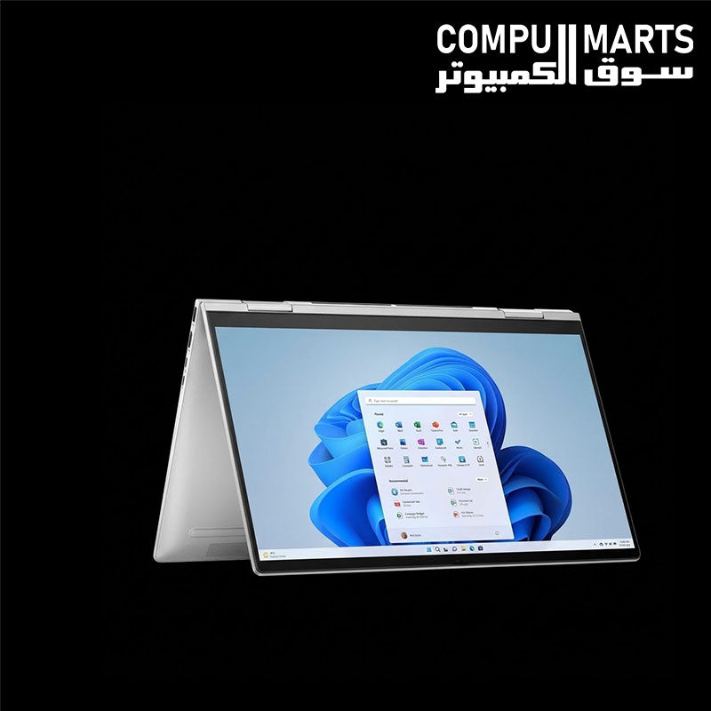 HP Envy x360 2-in-1 laptop featuring Intel Iris Xe integrated graphics and Windows 11 Home
